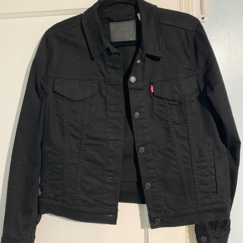 Levi's Black Jean Jacket Women's Large LIKE NEW